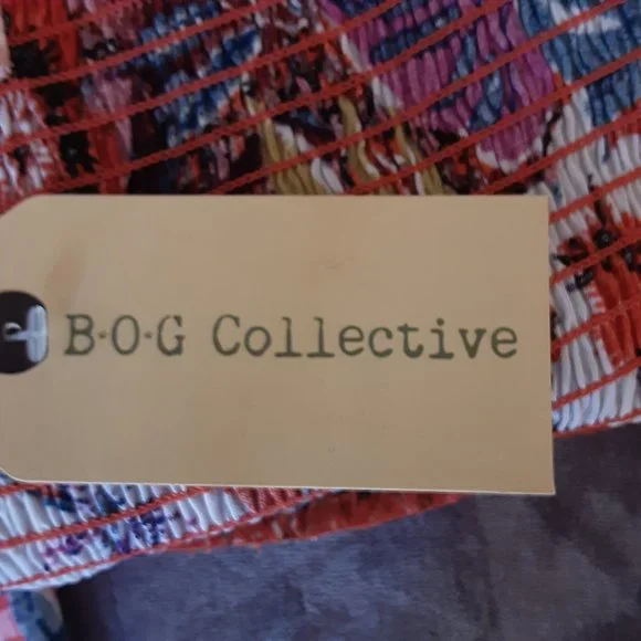 New! BOG Collective Strapless Floral Jumpsuit Romper, Cute Comfy Tropical Flowy - Picture 12 of 15